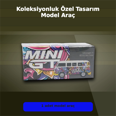 1/64 Ölçekli Volkswagen T1 Minibüs Diecast Model Araba - Koleksiyonluk Mizu Design