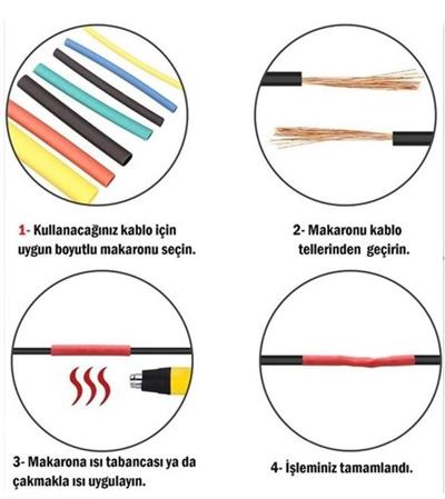 164 Parça Set Isıyla Daralan Makaron Kablo Koruyucu Kılıf (3936)