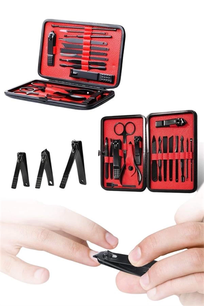 17 Parça Manikür Seti El ve Ayak Bakımı Törpü Cımbız Tırnak Temizleme