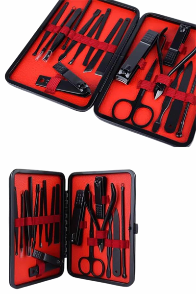 17 Parça Manikür Seti Taşınabilir Özel Çantalı El ve Ayak Bakımı Tırnak Batığı Temizleme