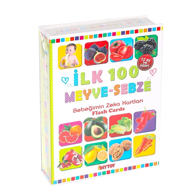 1765 Flash Card İlk 100 Meyveler Eğitici Kartlar