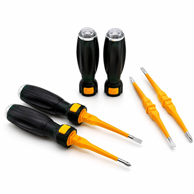 18 Adet Tak Çıkar 2in1 Düz - Yıldız Uç Ergonomik Sap Kontrol Kalemi - Tornavida Korumalı Lrd-160 Bx40
