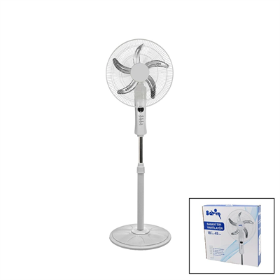 18 İnc 45 Cm Kumandalı  Sanayi Tipi Ayaklı Vantilatör 5-metal Pervane 3-kademe Hız 65w Y:137cm Bx40