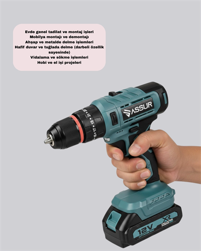 18 Parça Profesyonel Şarjlı Matkap Vidalama