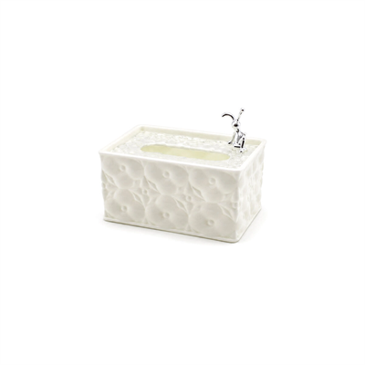 18.4x12.5x9cm Beyaz Yaylı Masaüstü Dekoratif Dikdörtgen Peçetelik Bx40