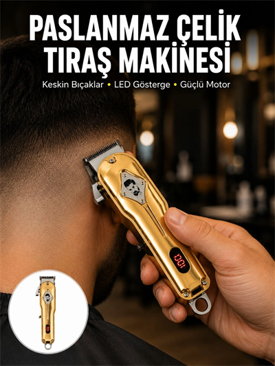 1800 mAh Bataryalı Uzun Kullanım Süreli Şarjlı Tıraş Makinesi Yeni Nesil