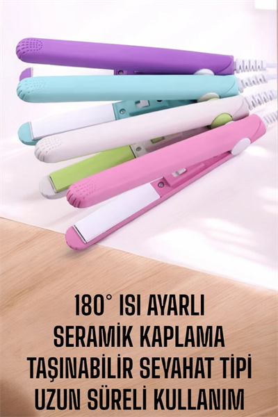 180°C Isı ve Uzun Süre Kalıcı Düzlük Sağlayan Mini Saç Düzleştirici