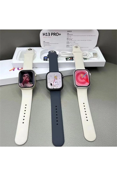 1GB Hafızalı 45mm Siyah Silikon Kordonlu Akıllı Saat, Nabız ve Uyku Takibi Özellikli