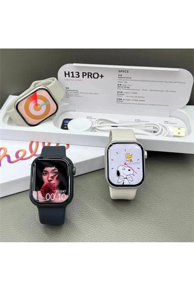 1GB Hafızalı 45mm Siyah Silikon Kordonlu Akıllı Saat, Nabız ve Uyku Takibi Özellikli
