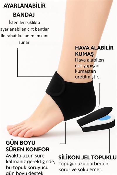 2 ADET Topuk Dikeni Silikon Tabanlı Ortopedik Çorap Ağrı Azaltıcı Çatlak Nasır Ayak Destek Çorapları