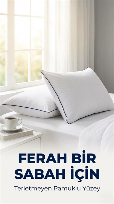 2 Adet Anti-Alerjik Nano Jel Yastık 50x70 Yıkanabilir Pamuk