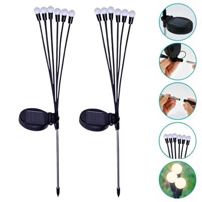 2 Adet Güneş Enerjili Plastik Bahçe Lambası – LED Dış Mekan Top Aydınlatma, Otomatik Açılıp Kapanan Solar Işık (3936)