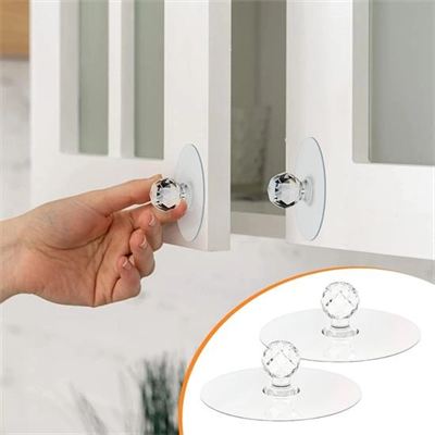 2 Adet Kristal Kendiliğinden Güçlü Yapışkanlı Kulp Askısı Tutma Kolu Bx40