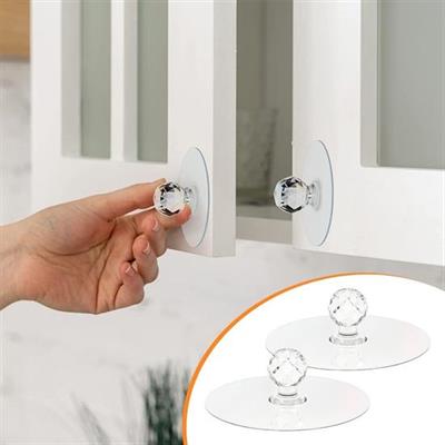 2 Adet Kristal Kendiliğinden Güçlü Yapışkanlı Kulp Askısı Tutma Kolu (3936)