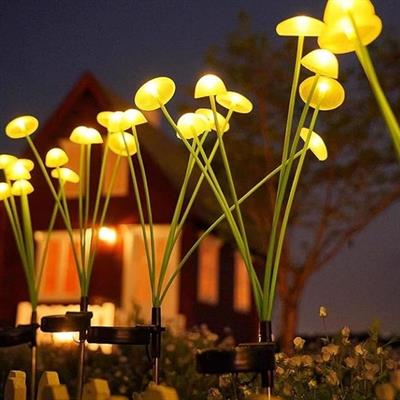 2 Adet Plastik Mantar Solar Bahçe Lambası – Güneş Enerjili LED Dış Mekan Aydınlatma, Otomatik Sensörlü Dekoratif Bahçe Işığı (3936)