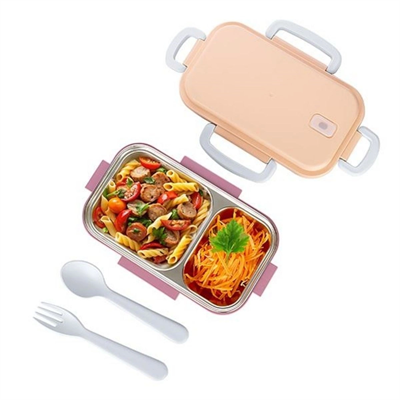 2 Bölmeli 150-300 Ml Paslanmaz Çelik Yemek Kabı Beslenme Kabı Yiyecek Saklama Kabı Bx40