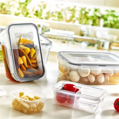 2 Bölmeli Sızdırmaz Contalı Kilitli Kapaklı 1 Litre Erzak Saklama Kabı -lc505 Bx40