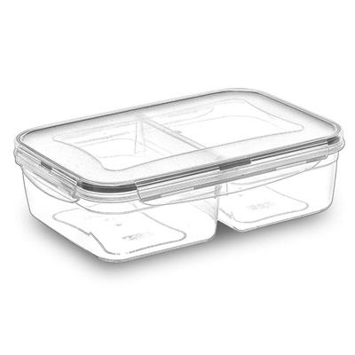 2 Bölmeli Sızdırmaz Contalı Kilitli Kapaklı 1 Litre Erzak Saklama Kabı -LC505 (3936)