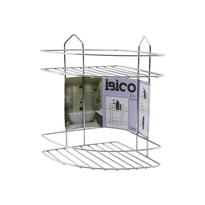 2 KATLI - ÜÇGEN   KROM   METAL  BANYO KÖŞELİK - DUŞKABİN RAF (3936)