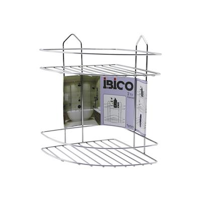2 KATLI - ÜÇGEN   KROM   METAL  BANYO KÖŞELİK - DUŞKABİN RAF (3936)