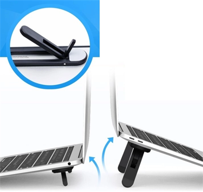 2 Kademeli Katlanabilir Ve Yapışkanlı Laptop Standı Siyah Bx40