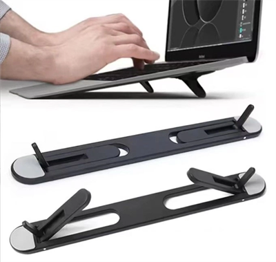 2 Kademeli Katlanabilir Ve Yapışkanlı Laptop Standı Siyah Bx40