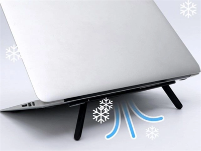 2 Kademeli Katlanabilir ve Yapışkanlı Laptop Standı Siyah