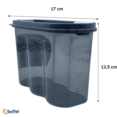2 Kapaklı Ölçekli Erzak Saklama Kabı - 1,2 Litre - Sa930 Bx40