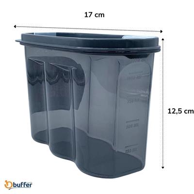 2 Kapaklı Ölçekli Erzak Saklama Kabı - 1,2 Litre - SA930 (3936)