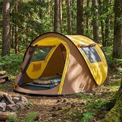 2 Kişilik Vagon Tipi Yarı Otomatik Kamp Çadırı – Çift Kapılı, Çift Pencereli, Hafif Taşınabilir Outdoor Doğa Çadırı 220x120x90 Cm Bx40