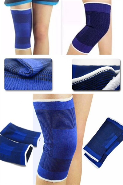 2 Li Elastik Dizlik - Egzersiz Ve Spor Dizliği Büyük Boy 23 Cm