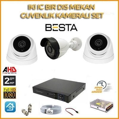 2 MP 1080P 1 İç Mekan 1 Dış mekan Kameralı Ahd Güvenlik Seti KD-5203