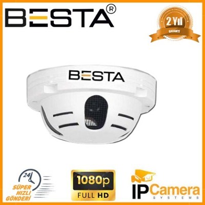 2 MP 1080P Duman Dedektör Görünümlü IP POE Dome Kamera