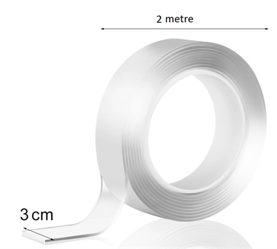 2 Metre 2 Cm Çift Taraflı Şeffaf Bant Bx40