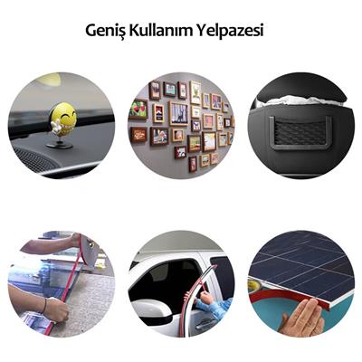 2 Metre Güçlü Yapışkanlı Çift Taraflı Slikon Pratik Şeffaf Bant (3936)
