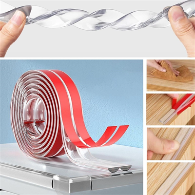2 Metre Kenar Koruyucu Şerit, Silikon Şeffaf Masa Köşe Koruyucu Güçlü Bant Bx40