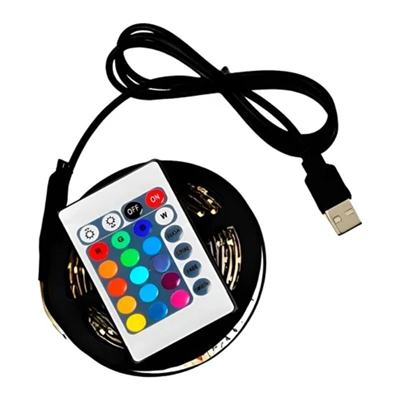 2 Metre Kumandalı USB LED Şerit Işık – Renk Ayarlı Dekoratif Ortam ve Ambiyans Aydınlatması