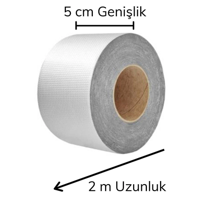 2 Mt Yüksek Sıcaklık Dayanan Su Geçirmez Çatı Duvar Çatlak Onarıcı Yapışkan Bant Folyo 5 Cm Bx40