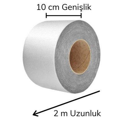 2 Mt Yüksek Sıcaklık Dayanan Su Geçirmez Çatı Duvar Çatlak Onarıcı Yapışkan Bant Folyo 10 Cm Bx40