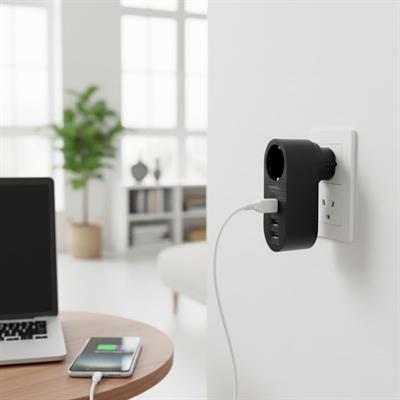 2 USB,1 TYPE-C Girişli 1'li Çocuk Korumalı,Isıya Karşı Dayanıklı 2500Watt Termal Akım Korumalı Priz (3936)