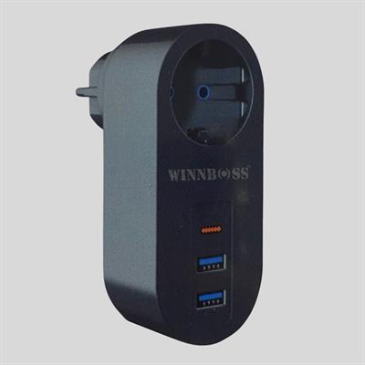 2 USB,1 TYPE-C Girişli 1'li Çocuk Korumalı,Isıya Karşı Dayanıklı 2500Watt Termal Akım Korumalı Priz (3936)