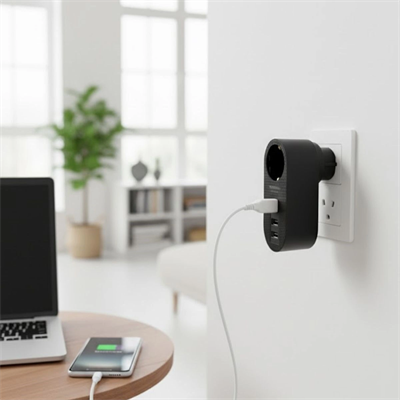 2 USB,1 TYPE-C Girişli 1li Çocuk Korumalı,Isıya Karşı Dayanıklı 2500Watt Termal Akım Korumalı Priz
