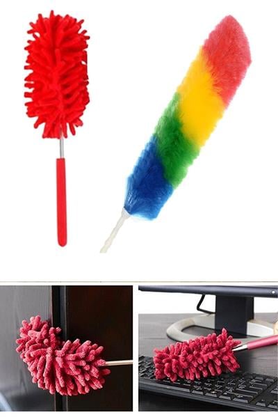 2 li Set Mikrofiber Teleskobik Toz Alma -Antistatik Toz Püskülü Duster (3936)