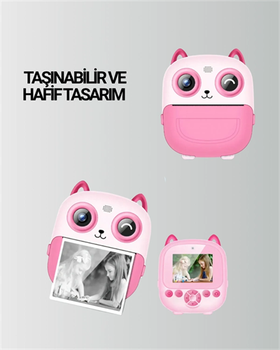 2.4” Ekranlı Mini Kamera – 1080p Kayıt + Mürekkepsiz Yazdırma