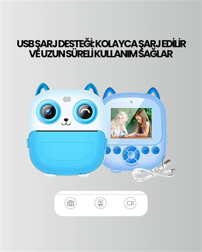 2.4” Ekranlı Mini Kamera – 1080p Kayıt + Mürekkepsiz Yazdırma