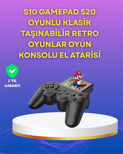 2.4 İnç Ekranlı 500 Oyunlu Taşınabilir Retro Oyun Konsolu, Şarjlı El Tipi Mini