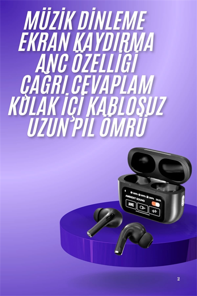 2.Nesil Pro Ekranlı Sesli Görüşme Yapabilen Kablosuz Bluetooth Kulaklık