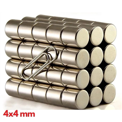 20 Adet 4x4 mm Yuvarlak Neodyum Mıknatıs N35 Güçlü Magnet Nikel Kaplama