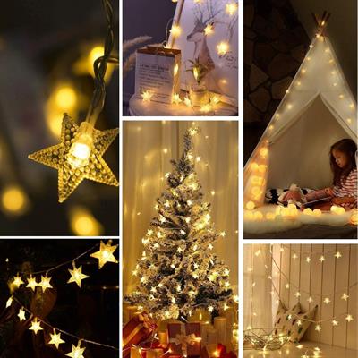 20 Adet Mini Yıldız Led 5 Metre Günışığı Rengi Dekoratif Led (3936)