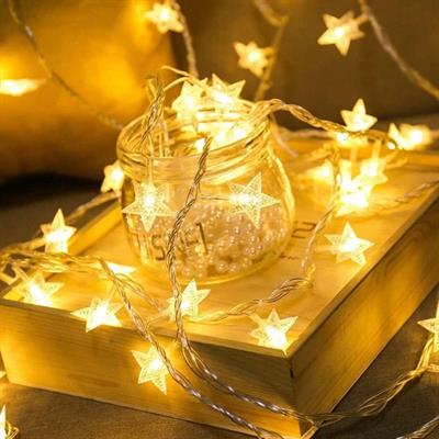 20 Adet Mini Yıldız Led 5 Metre Günışığı Rengi Dekoratif Led (3936)